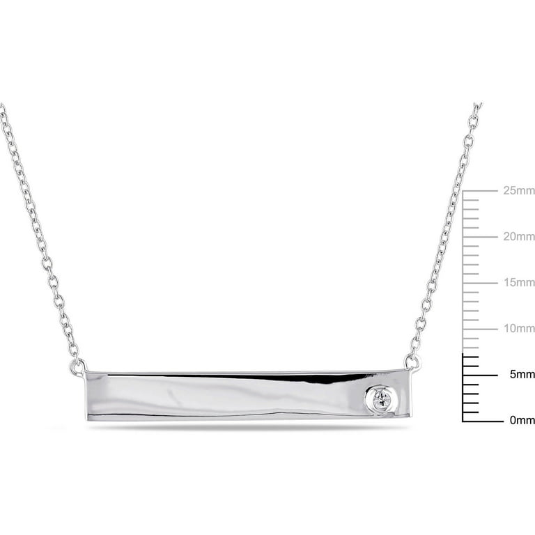 1.5 ct White Sapphire Bezel Slider Necklace in Solid Sterling Silver